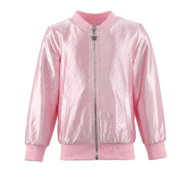 Pretty in Pink Sparkle Bomber