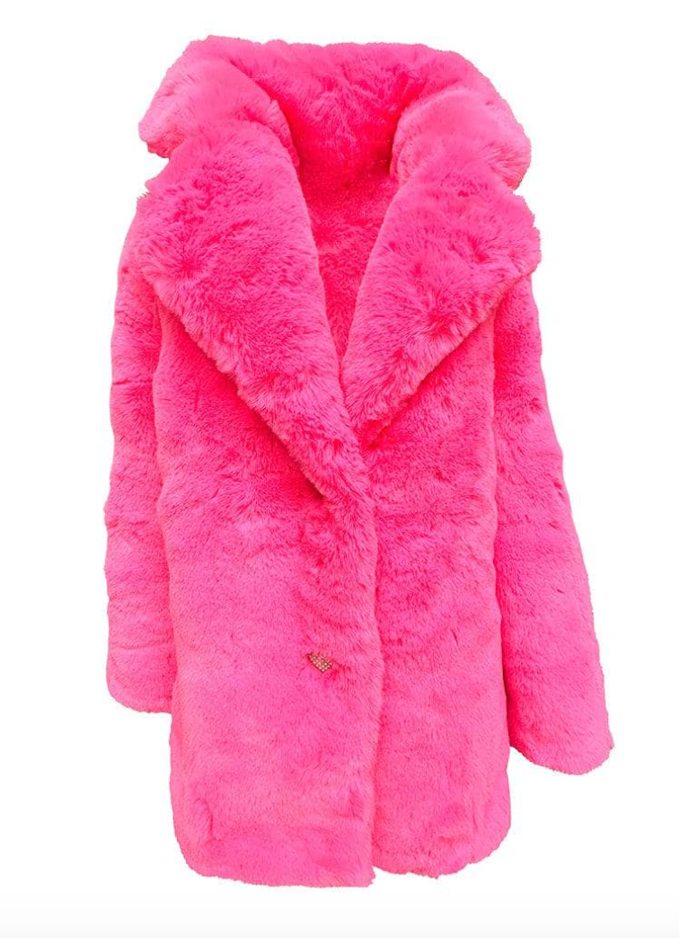Hot Pink Faux Fur Coat