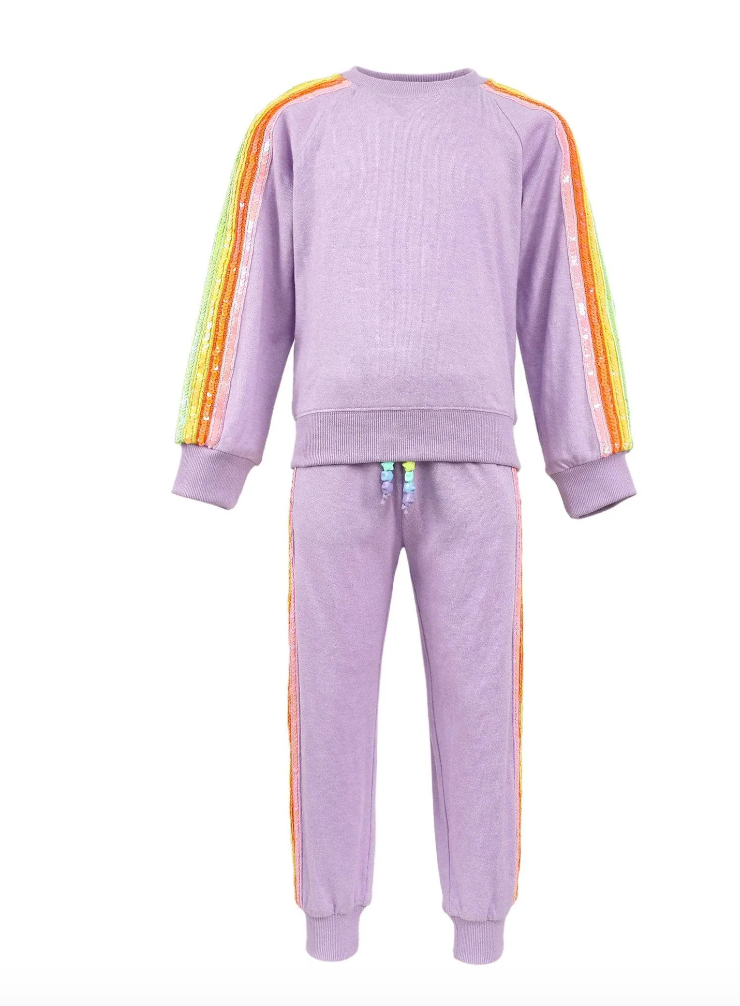 Lavender Rainbow Sequin Set