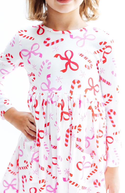 Candy Cane Lane L/S Pocket Twirl Dress
