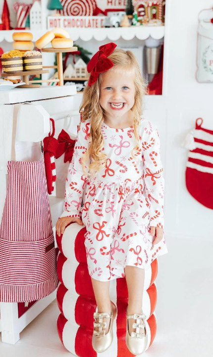 Candy Cane Lane L/S Pocket Twirl Dress