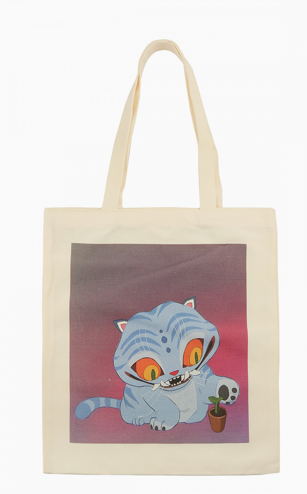 K-Pop Demon Hunter Blue Tiger Derpy Kpop Canvas Tote Bag