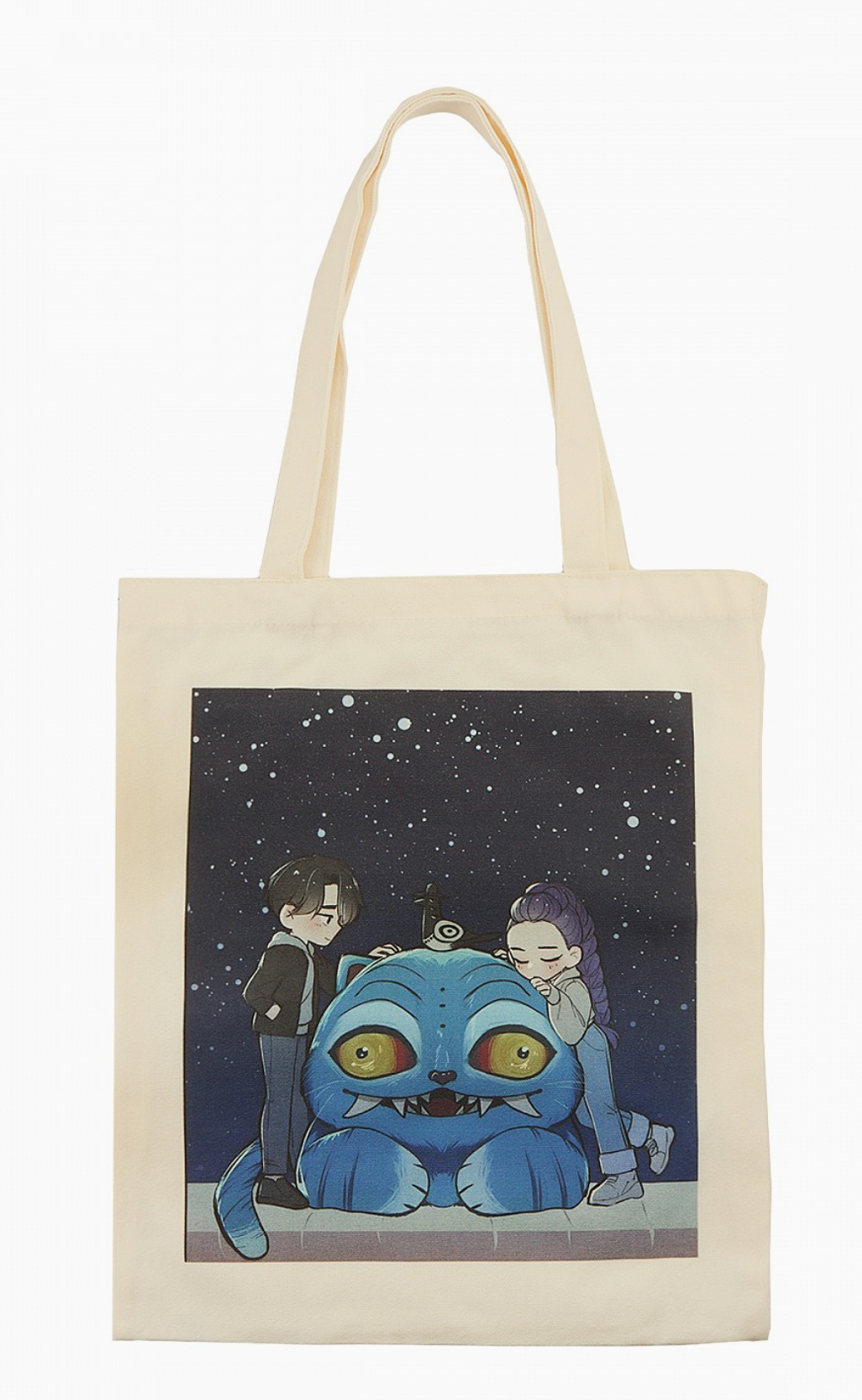 K-Pop Demon Hunter Blue Tiger Derpy Kpop Canvas Tote Bag