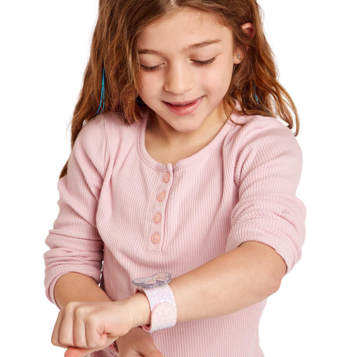 Sparkling Butterfly Glitter Slap Bracelet