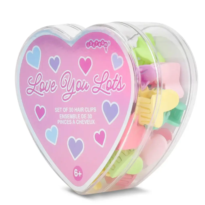 Mini Heart Hair Clips Set