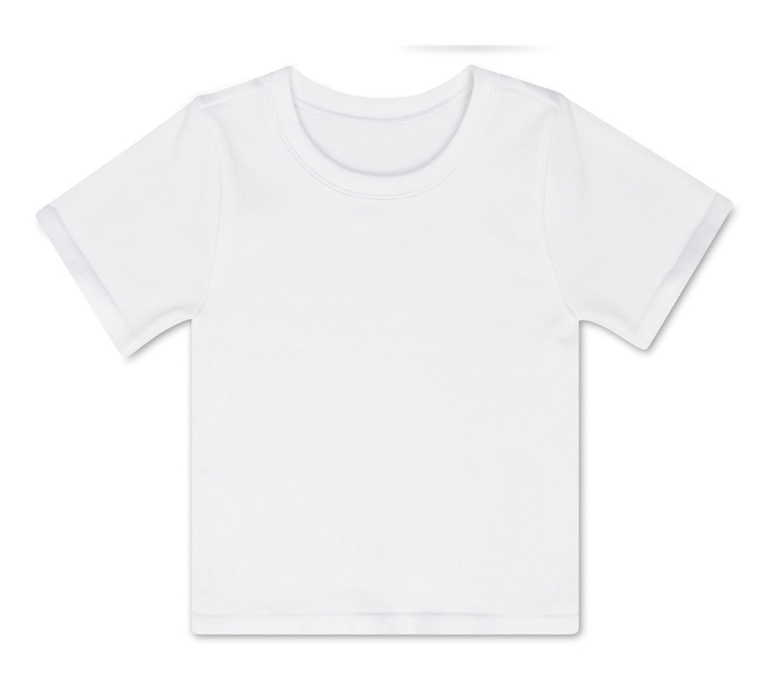White Ribbed Short Sleeve Shirt