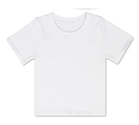 White Ribbed Short Sleeve Shirt