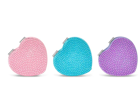 Heart Rhinestone Compact Mirror