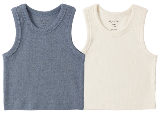 Ribbed Tank | Heathered Marine