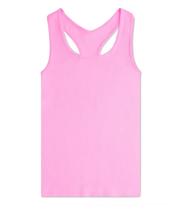 Rose Ribbed Racer Back Top