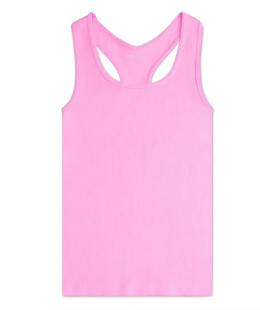 Rose Ribbed Racer Back Top