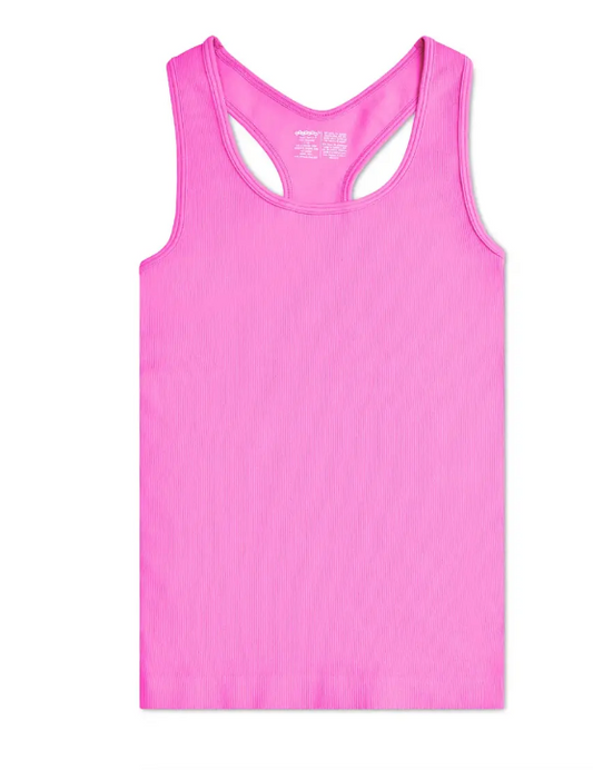 Pretty Pink Ribbed Racer Back Top