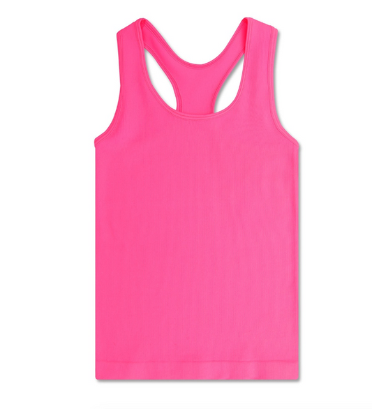 Bright Pink Ribbed Racer Back Top