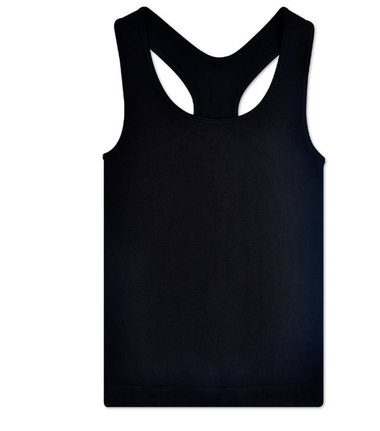 Black Ribbed Racer Back Top