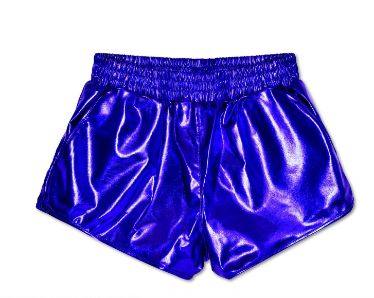 Blue Metallic Shorts