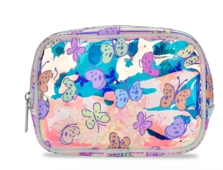 Bright Butterflies Clear Cosmetic Bag