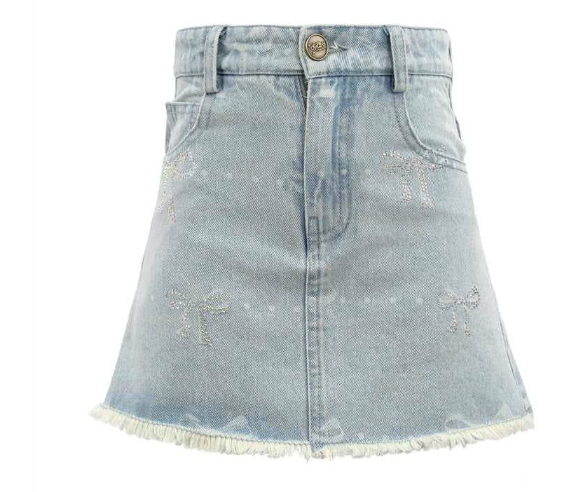 Sparkle Bows Denim Skirt