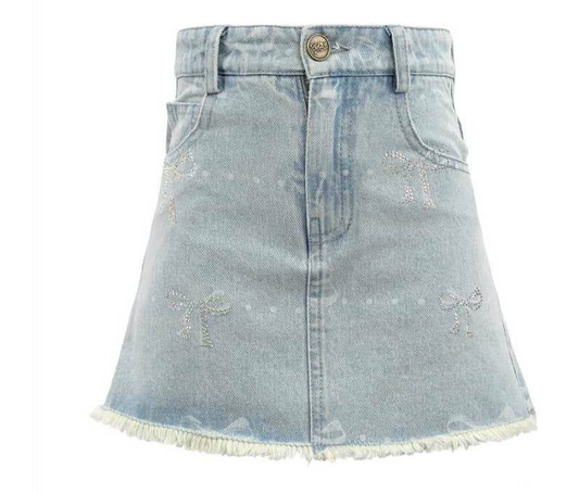 Sparkle Bows Denim Skirt