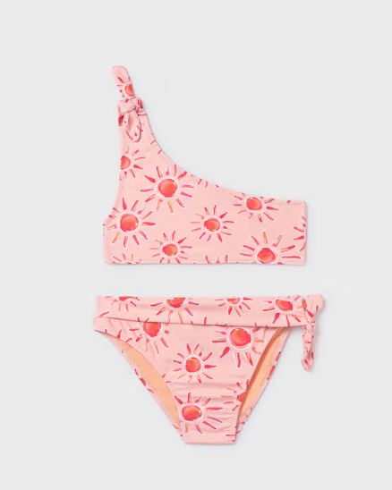 Pink Asymmetric Ruffle Bikini | 6776