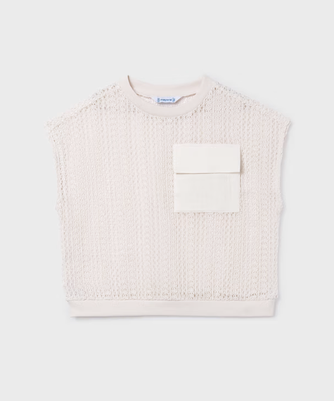 White Knit Top w/Tank Set | 6160