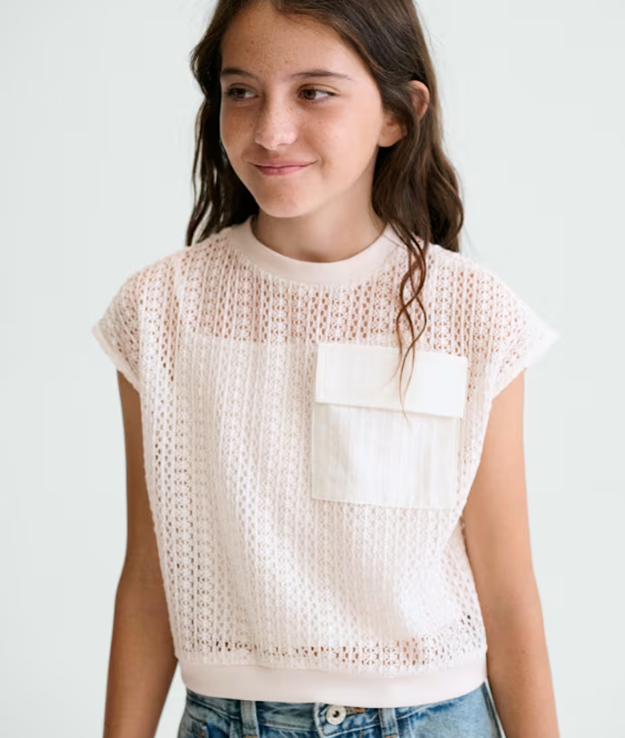 White Knit Top w/Tank Set | 6160
