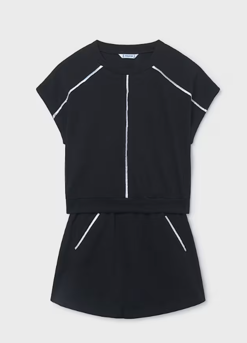 Black TShirt & Skirt Set | 6919