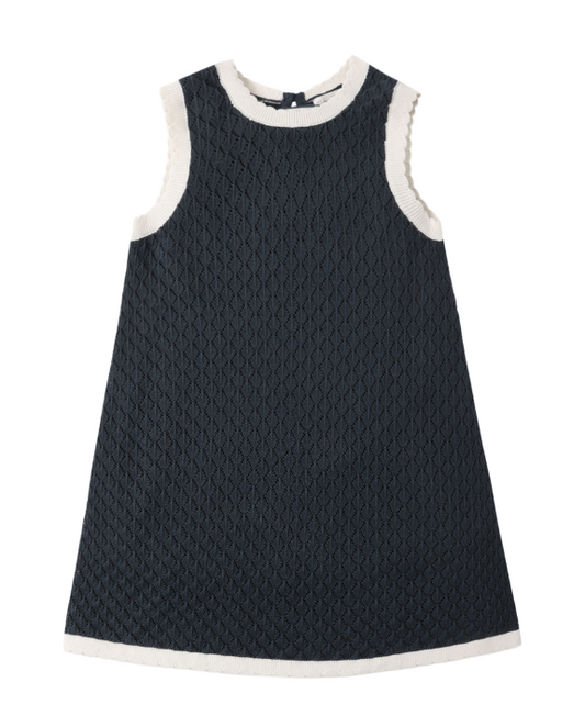 Crochet Tank Mini Dress | Navy