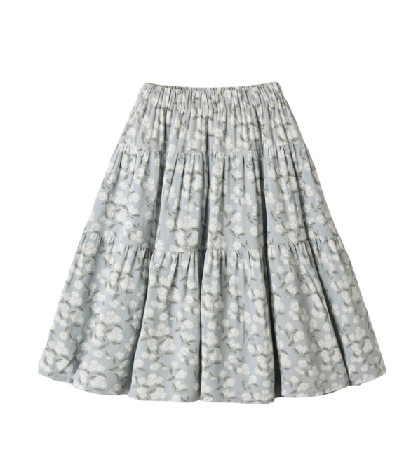 Tiered Midi Skirt | Light Blue