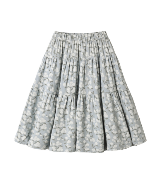 Tiered Midi Skirt | Light Blue