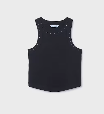 Black Studded Racerback Tank | 6013