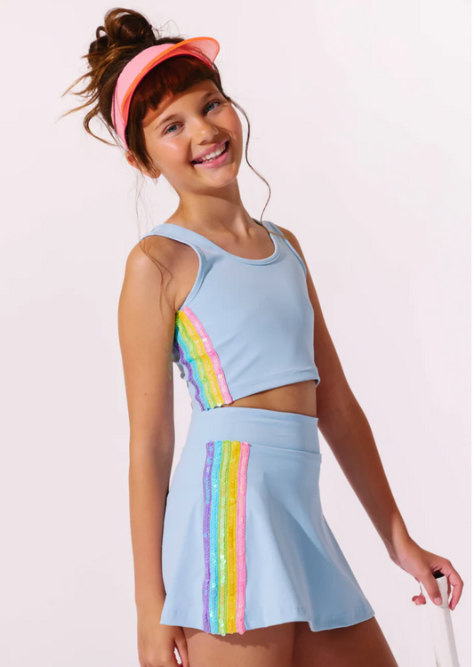 Blue Rainbow Sherbet Sequin Tennis Set