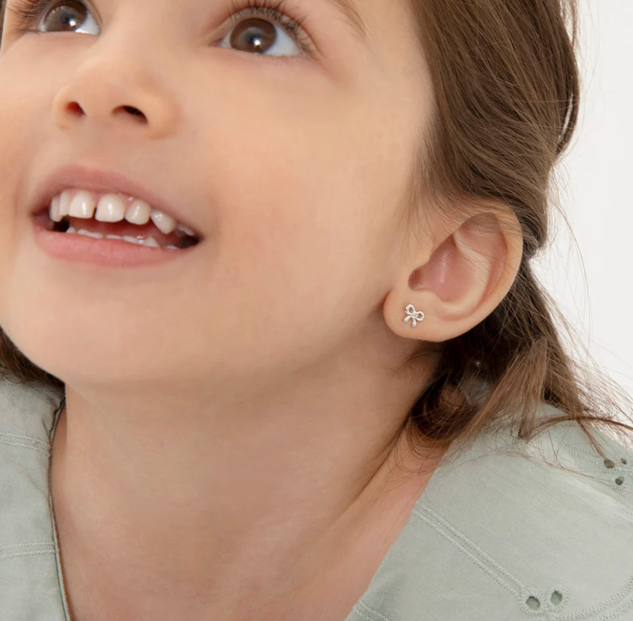 Delicate CZ Bow Earrings | Sterling Silver