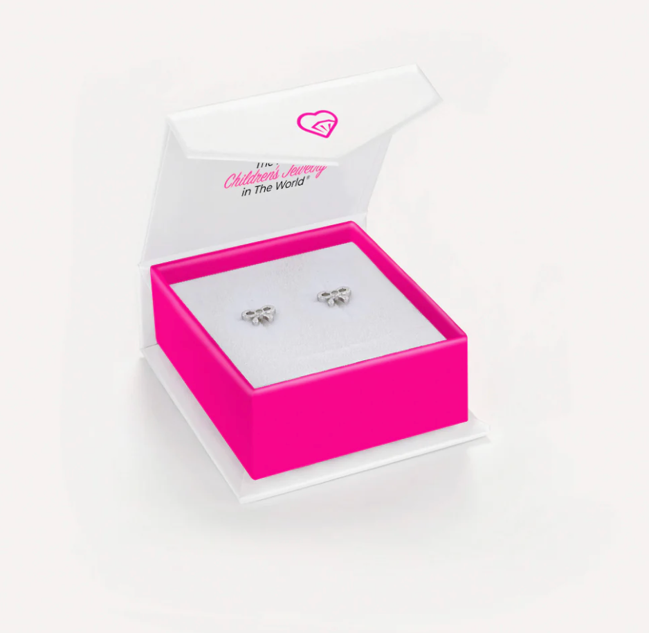 Delicate CZ Bow Earrings | Sterling Silver
