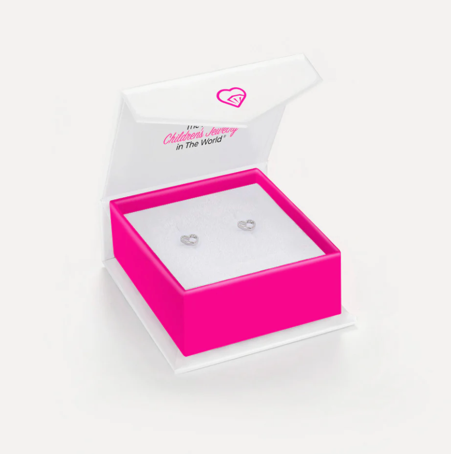 Tiny Open Textured Heart Earrings | Sterling Silver