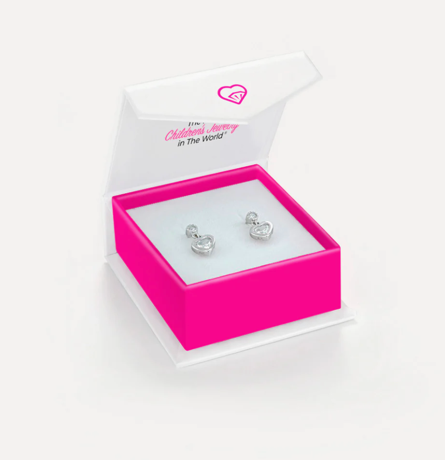 My First Dangle Heart Earrings | Sterling Silver