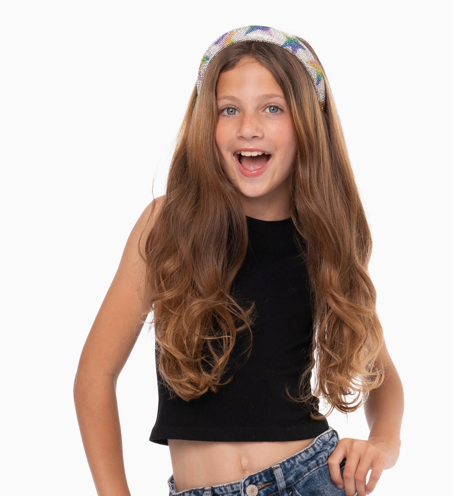 Rhinestone Rainbow Star Headband