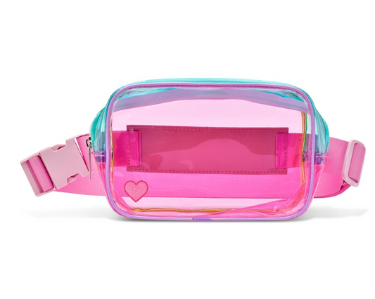 Color Block Clear Belt Bag