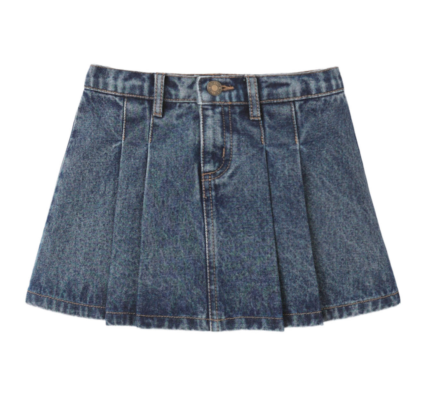 Pleated Denim Skirt | Indigo