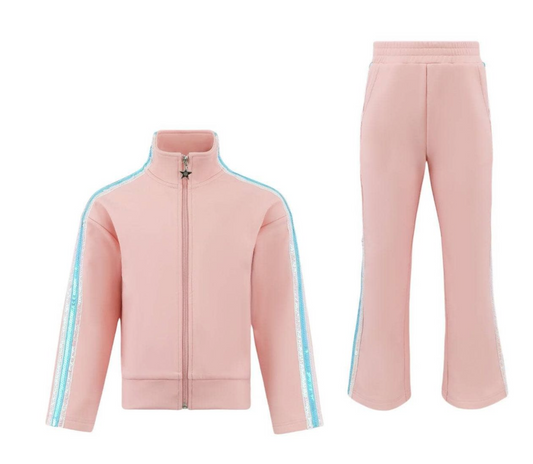 Pink Rainbow Stripe Soft Scuba Tracksuit