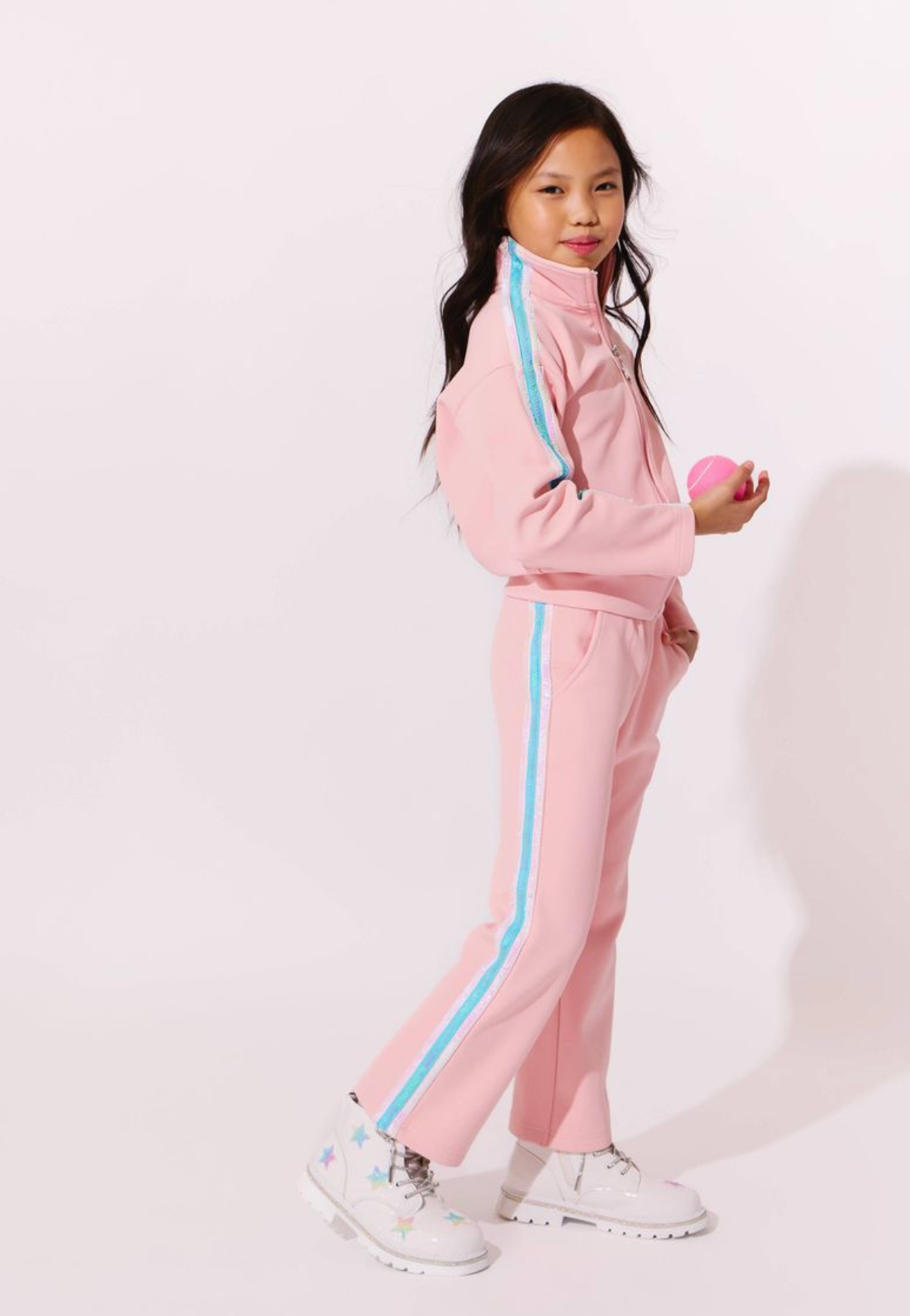 Pink Rainbow Stripe Soft Scuba Tracksuit