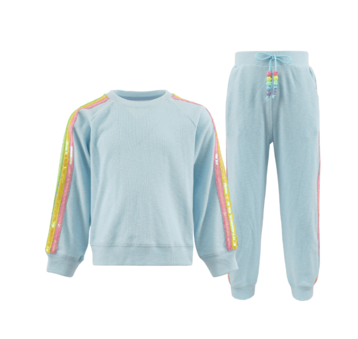 Blue Rainbow Sequin Set