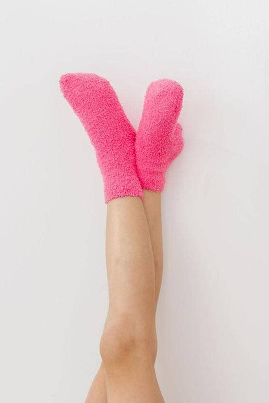 Bright Pink Cozy Socks: 7-12 Years
