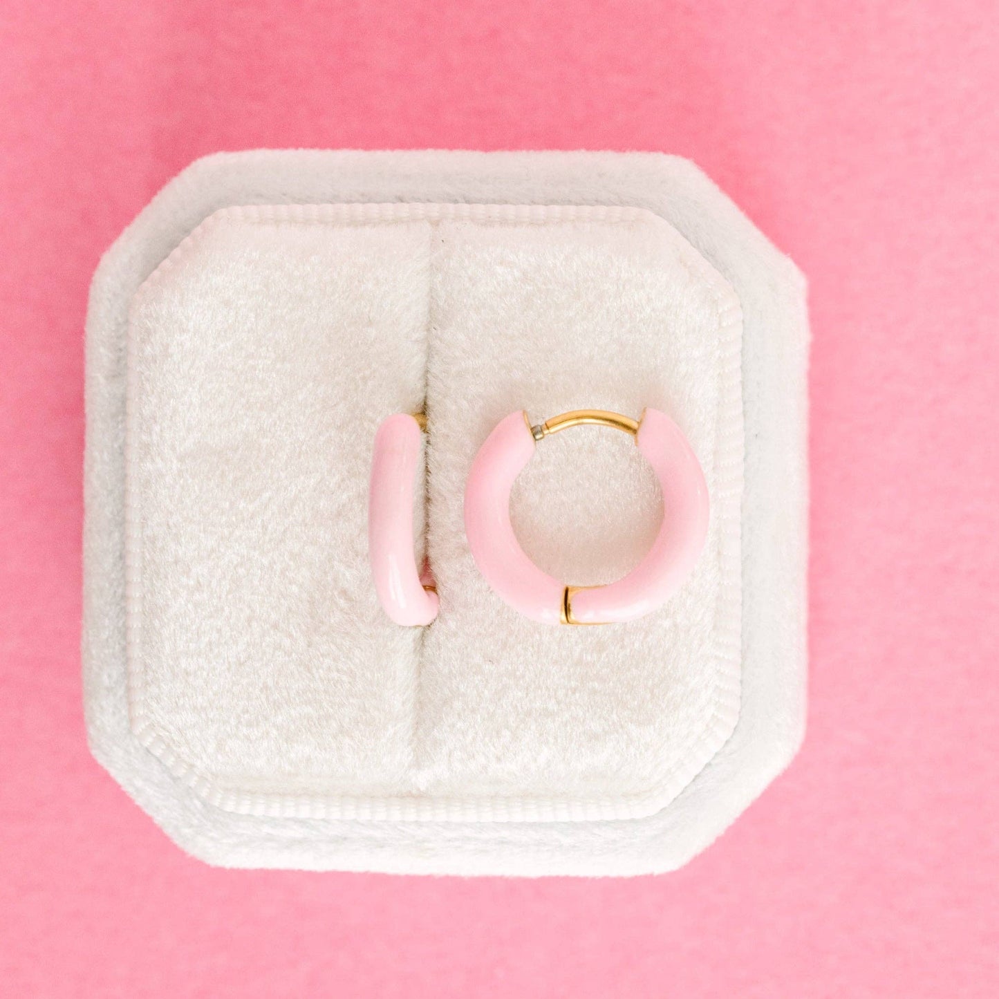Colored Huggies Earrings | Pink