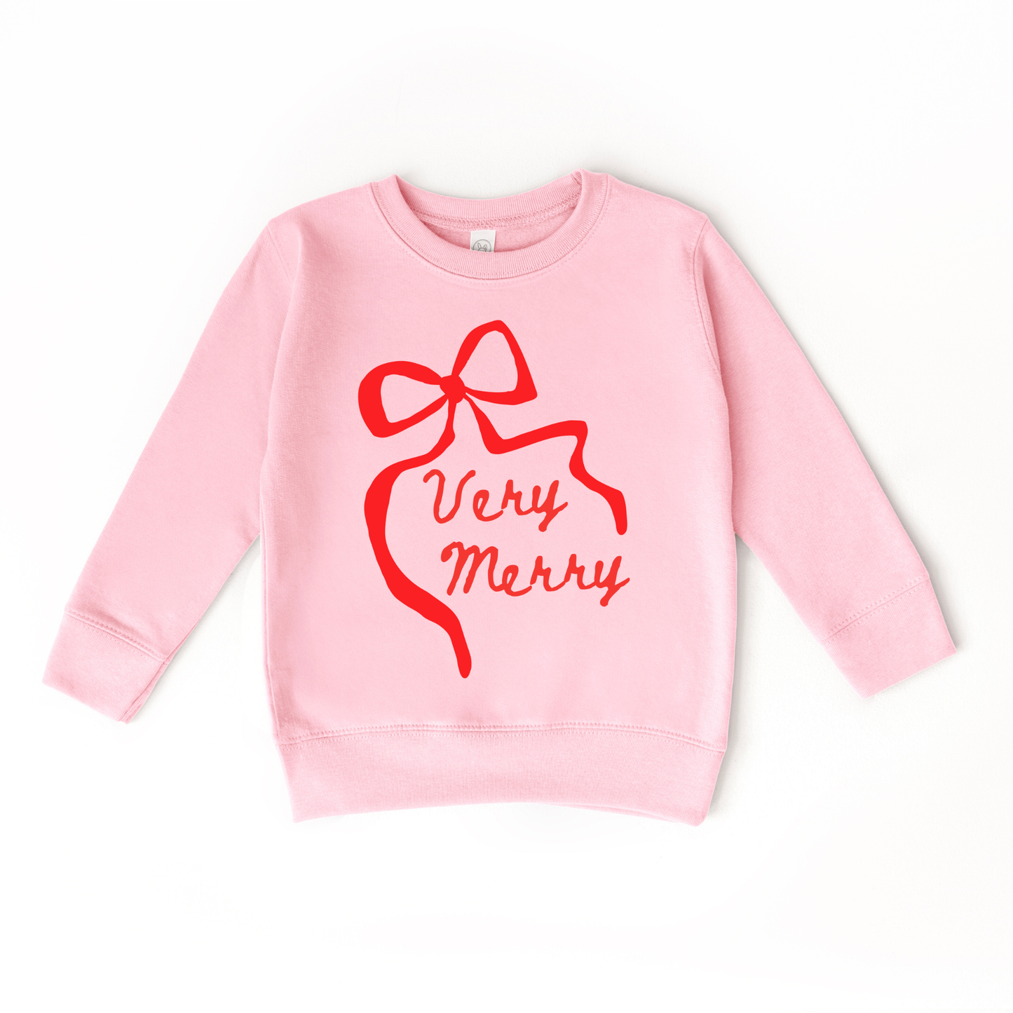 Very Merry Coquette Bow Merry Christmas Girl Winter Sweater