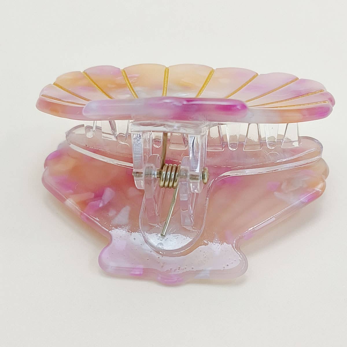 White Small 2" Shell Hair Claw Clip
