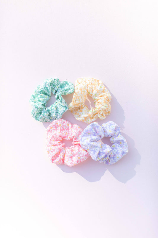 Pink Floral Scrunchie