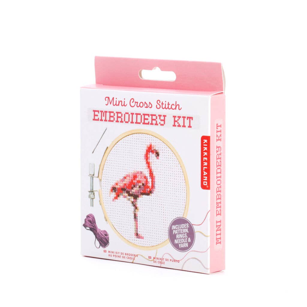 Mini Flamingo Cross Stitch Embroidery Kit