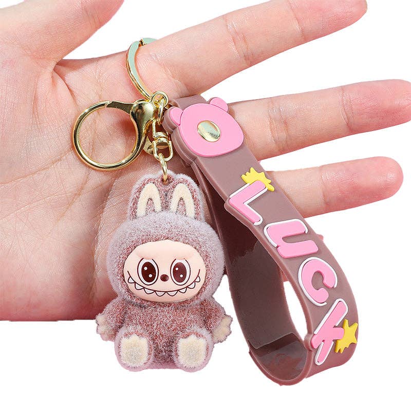Labubu Silicone Keychain | Peach