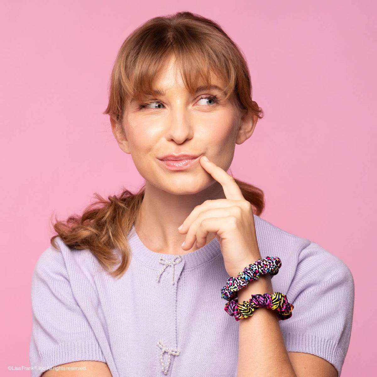 Lisa Frank x Kitsch Ruched Satin Scrunchies | Rainbow Leopard