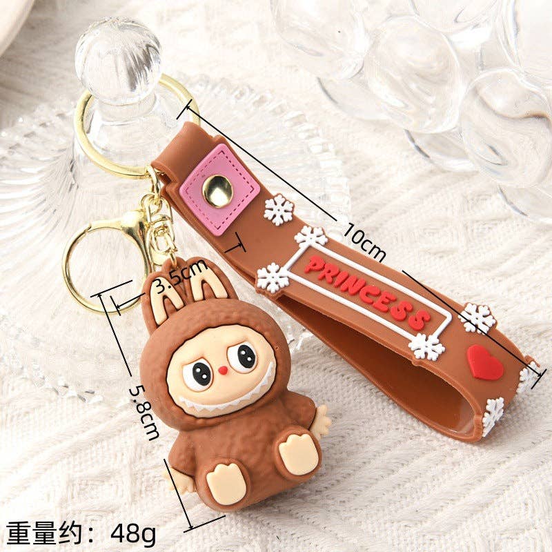 Cute Silicone Labubu Keychain Bag Charm | Blue-purple